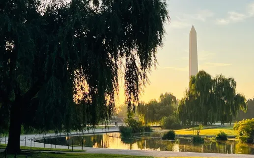 Constitution Gardens at sunset